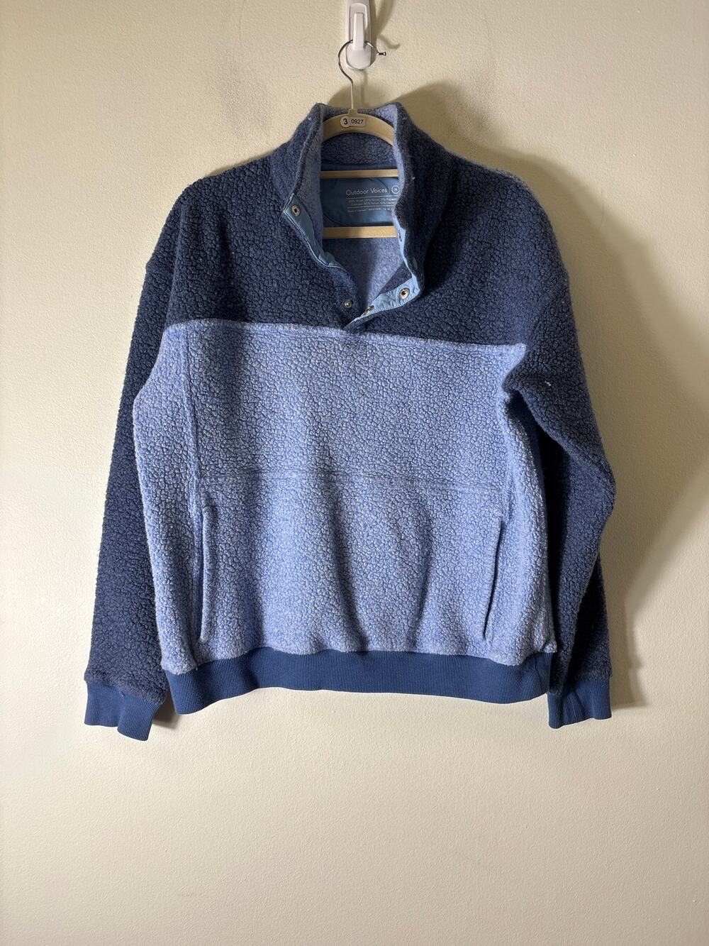 Outdoor Voices Blue Color Block Long Sleeve Pullover Sz M